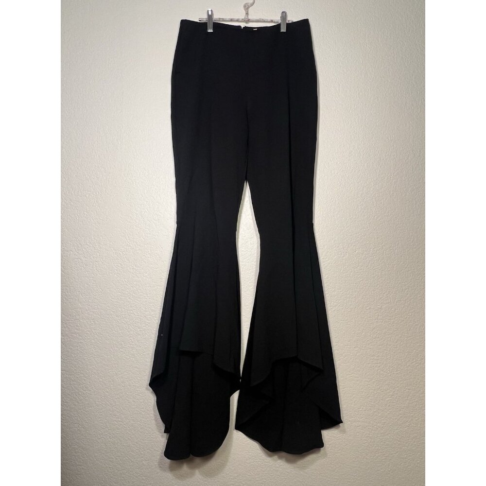 ALICE + OLIVIA JINNY HIGH-WAIST HIGH-LOW FLARE PANTS Sz 0